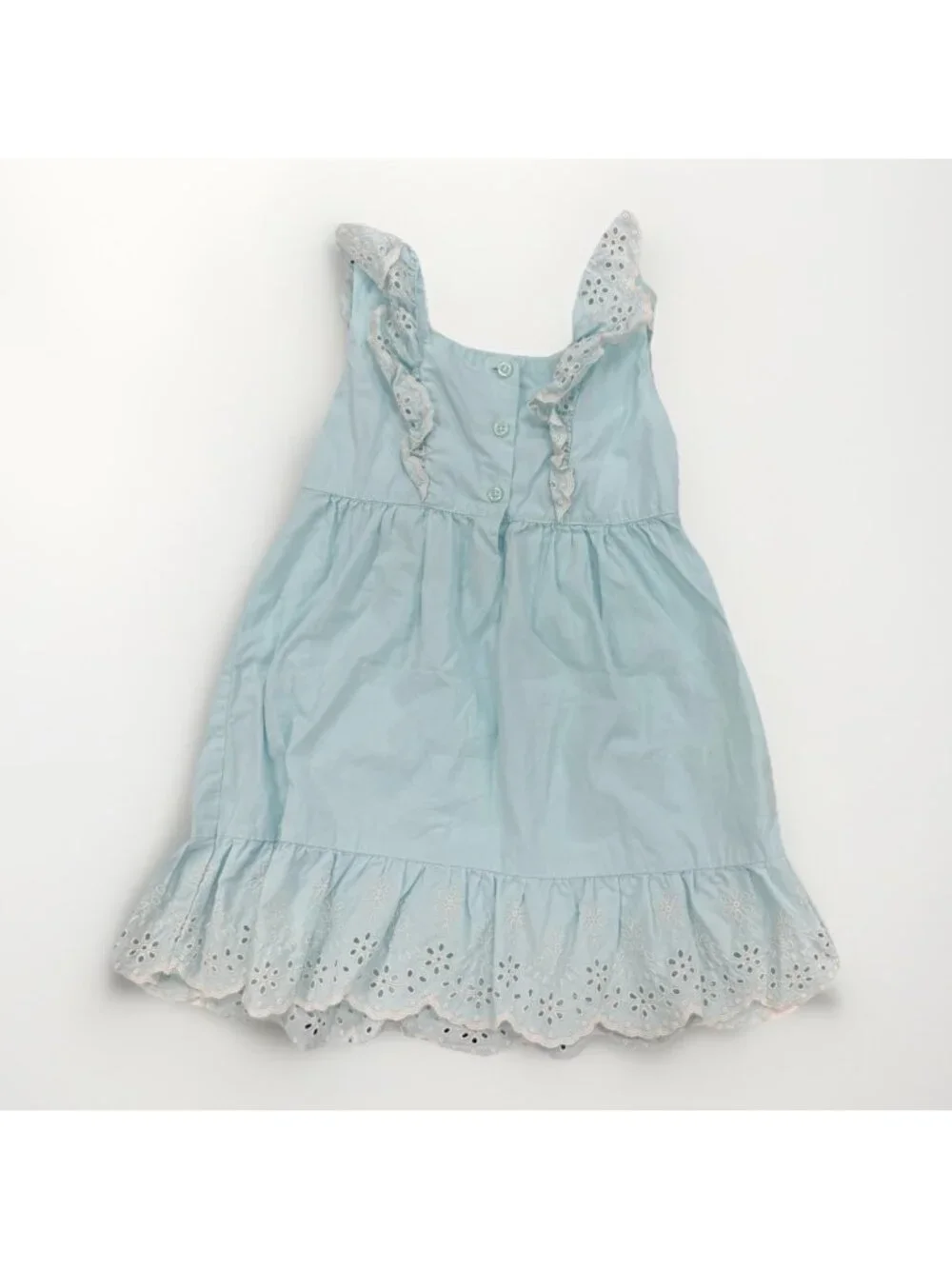 Gymboree	Aqua Eyelet Lace Pintuck Eyelet Ruffle Dress Signs of Spring size 5T